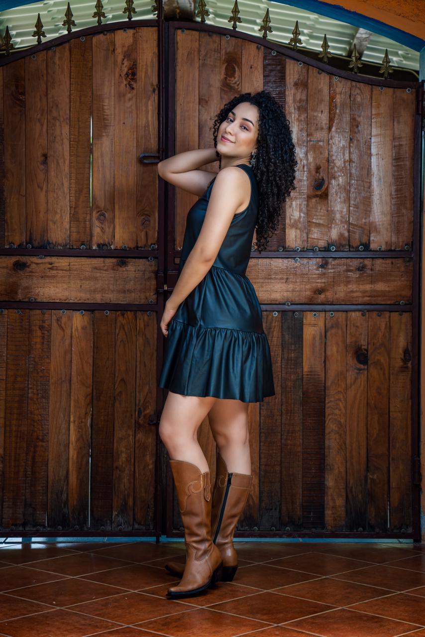Vestido tipo cuero