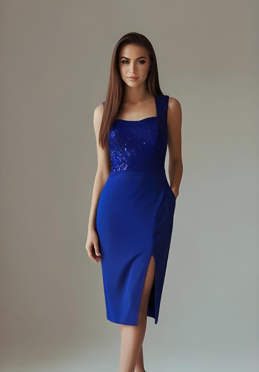 Vestido de noche desmangado