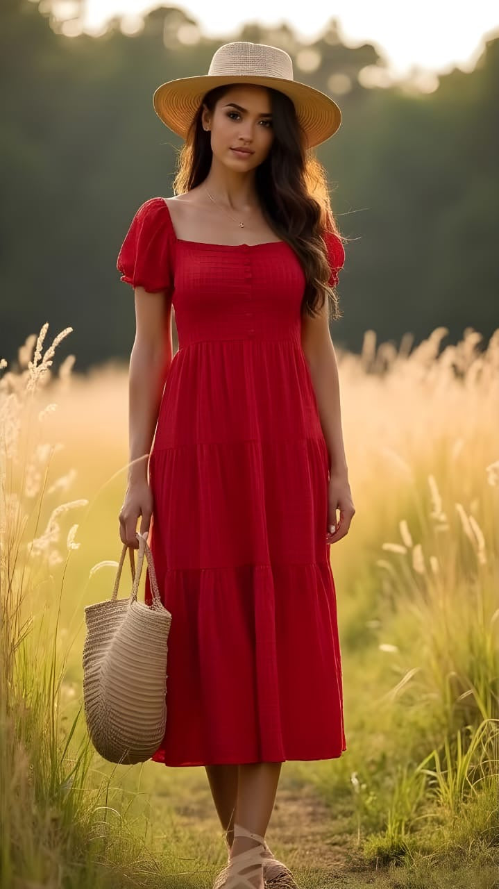 Vestido escote cuadrado