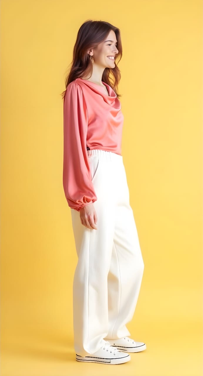 Blusa cuello drapeado