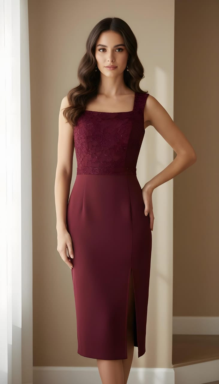 Vestido de noche desmangado