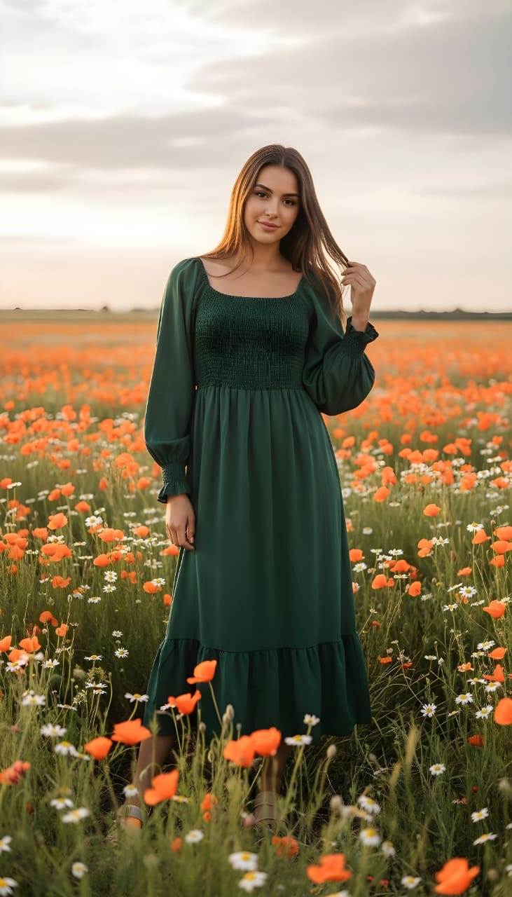 Vestido escote cuadrado