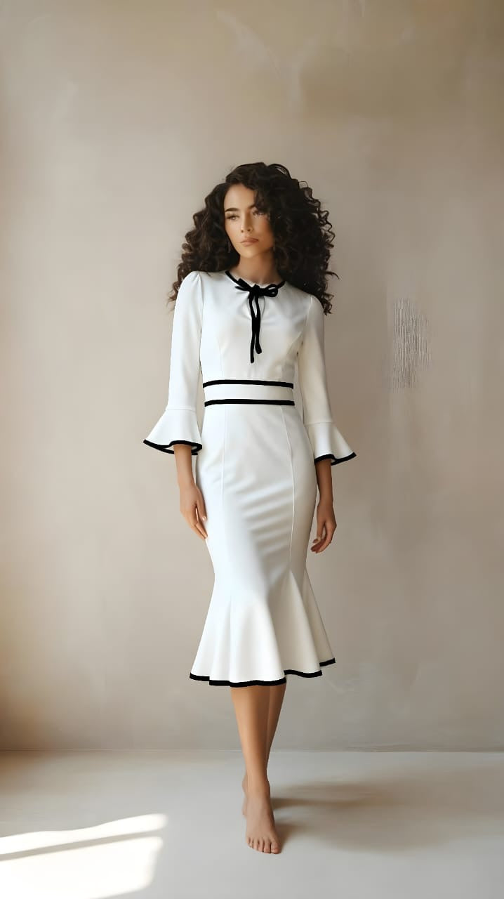 Vestido tallado con vuelo