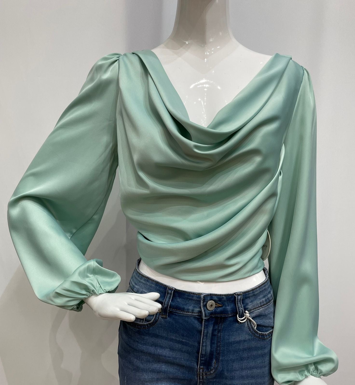 Blusa cuello drapeado