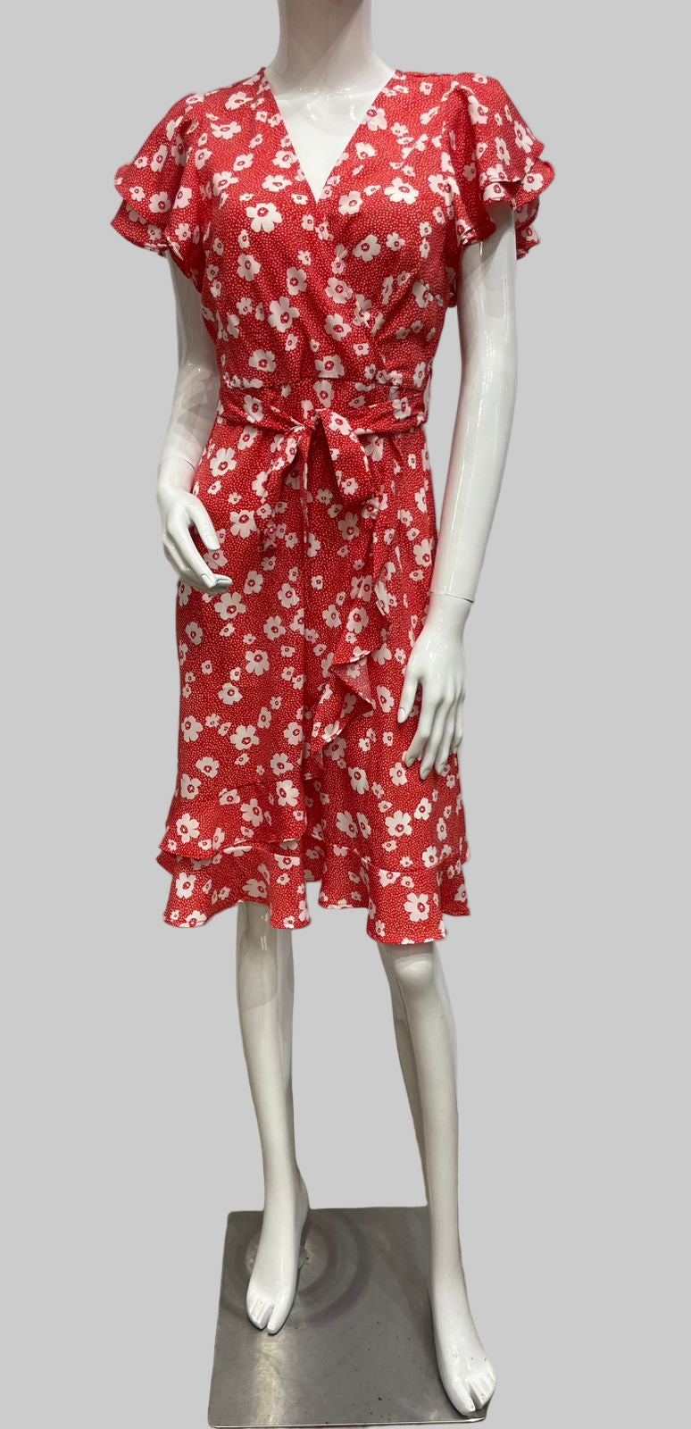 VESTIDO ROJO FLORAL