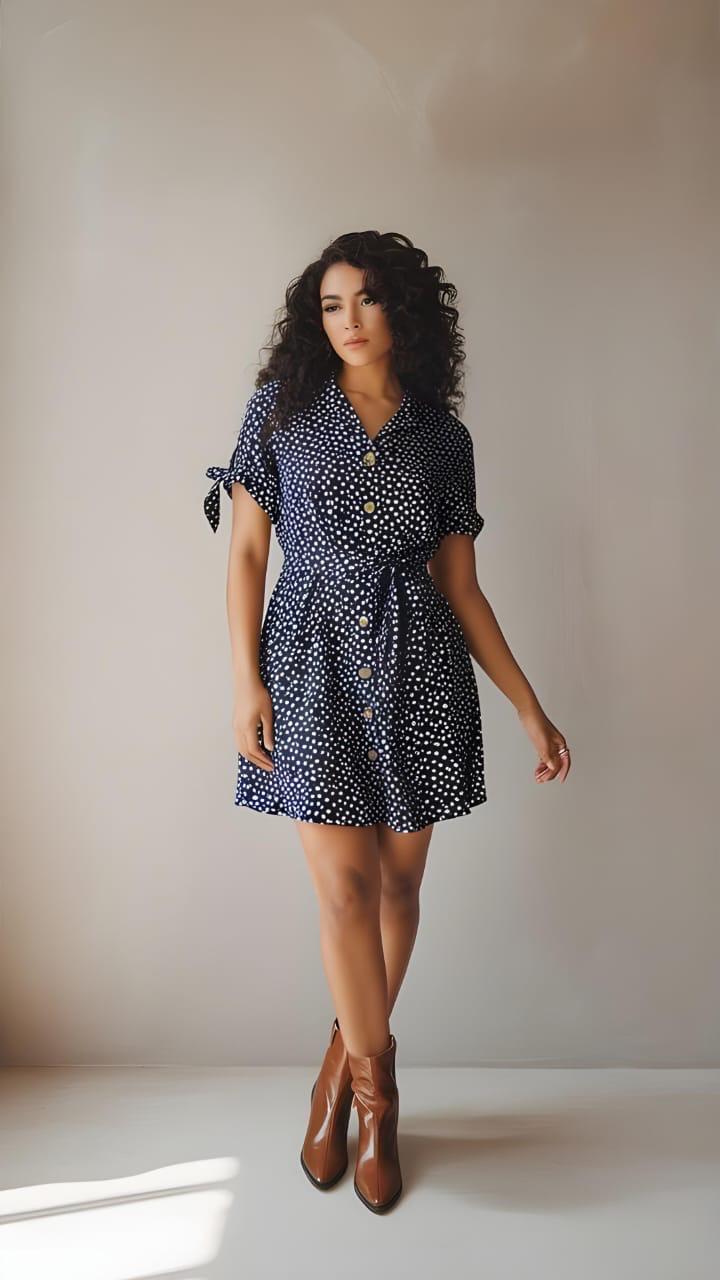 VESTIDO CON CUELLO Y BOTONES