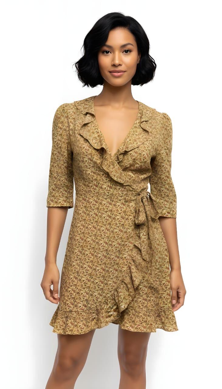 VESTIDO FLORAL MANGA 3/4