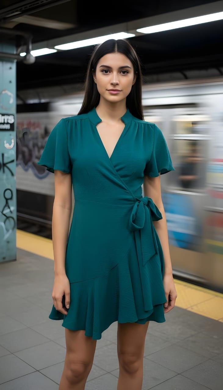 VESTIDO CORTO TRASLAPADO