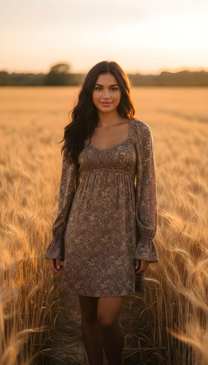 VESTIDO ESTAMPADO MANGA LARGA