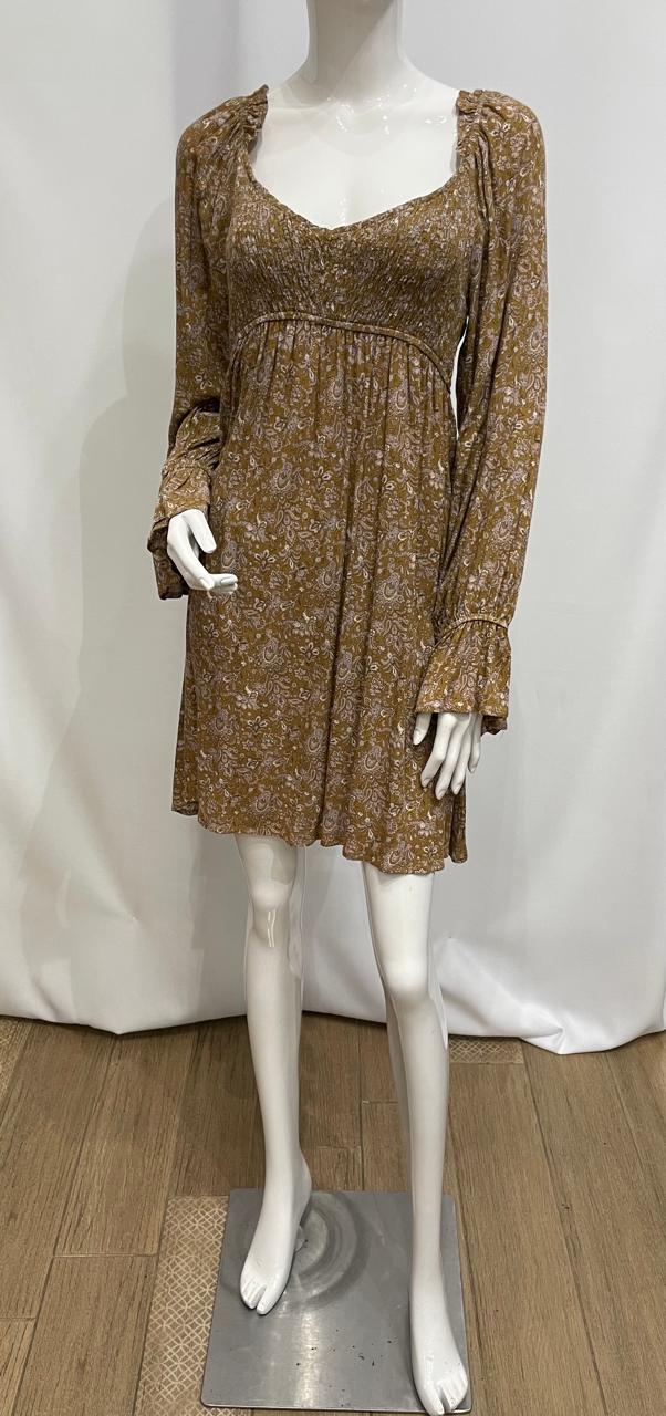 VESTIDO ESTAMPADO MANGA LARGA