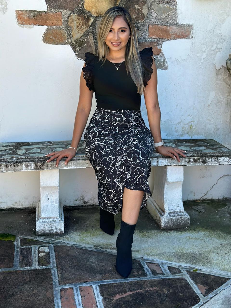 FALDA LARGA ESTAMPADA
