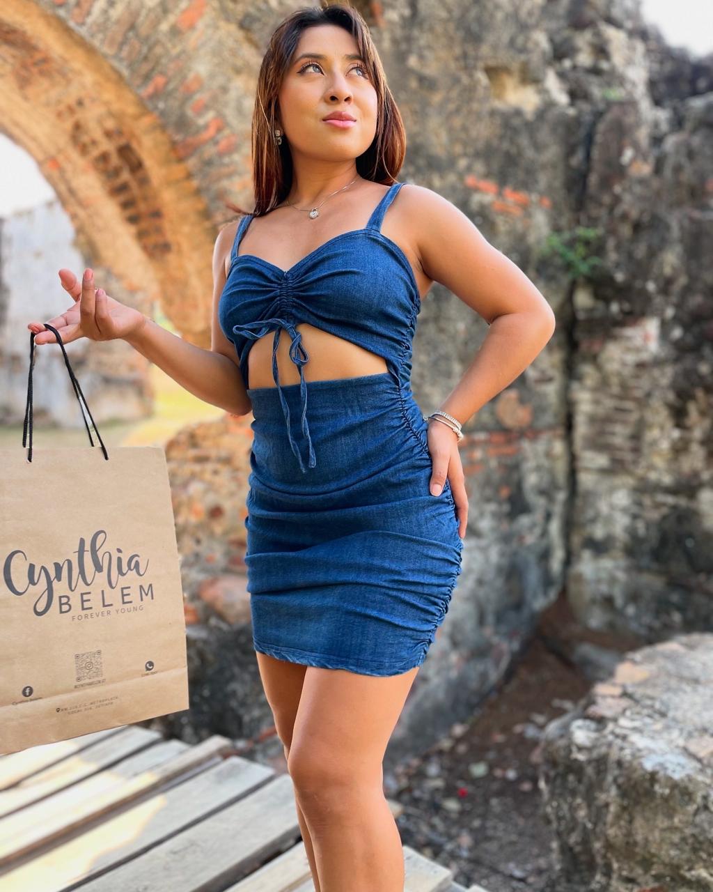 VESTIDO CORTO DE LONA