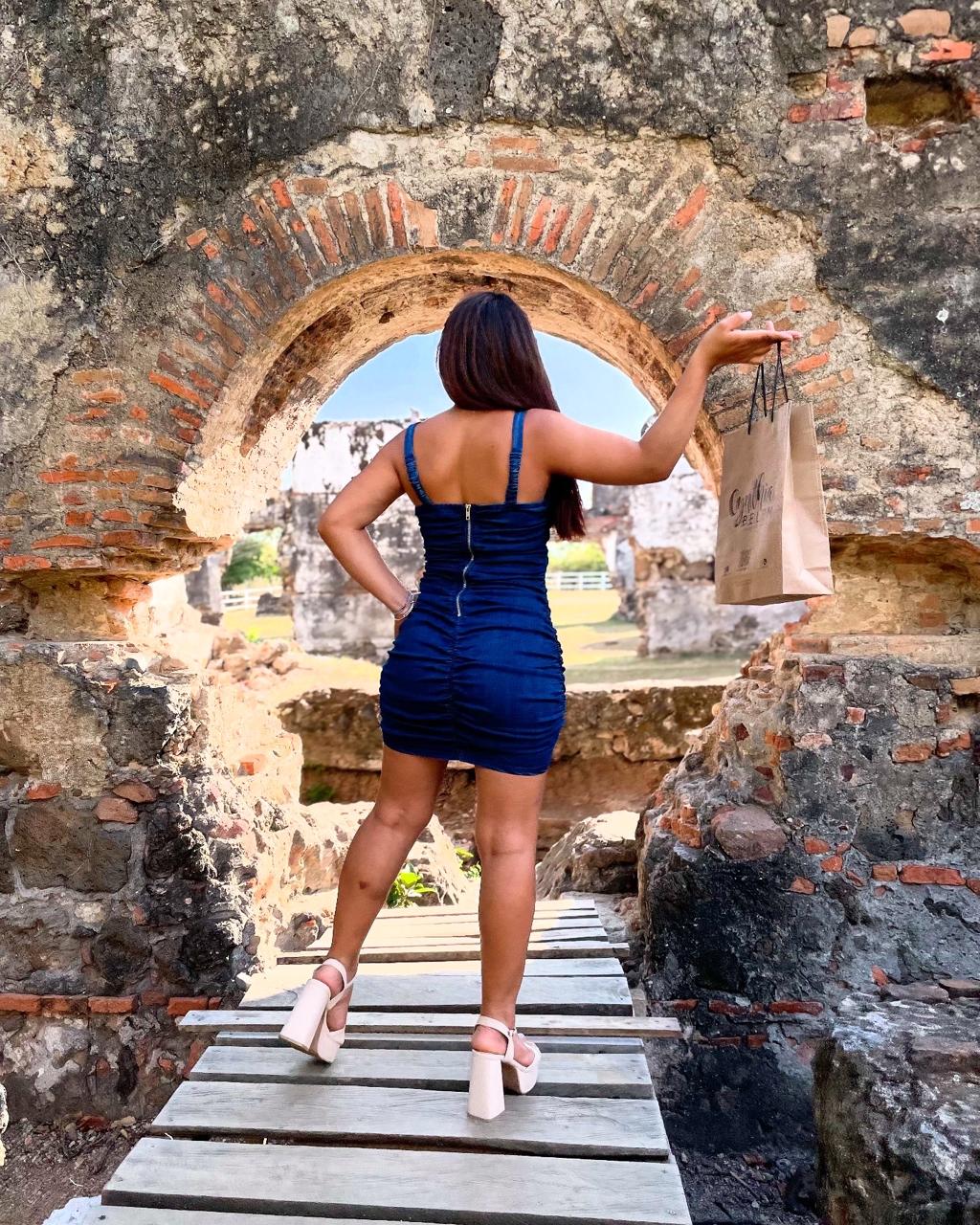 VESTIDO CORTO DE LONA