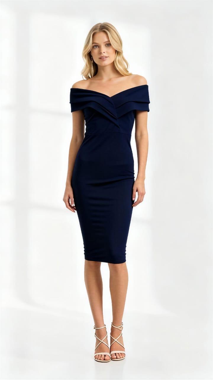 VESTIDO TALLADO HOMBROS CAIDOS