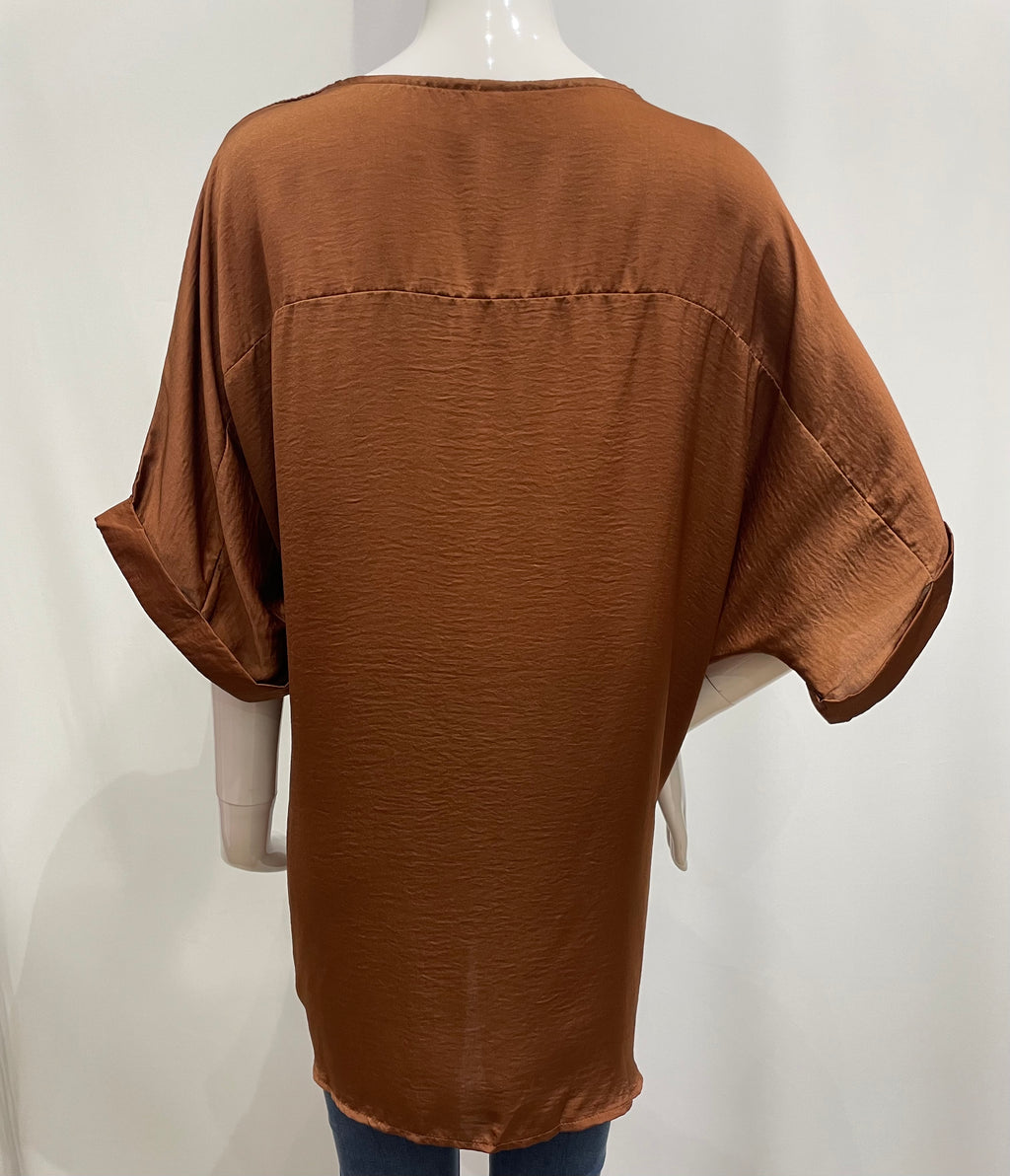 Blusa cuello V holgada