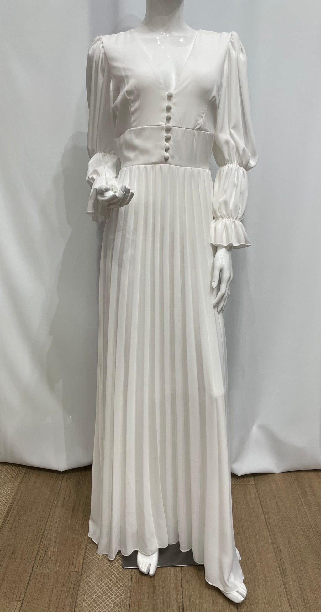 Vestido largo plisado