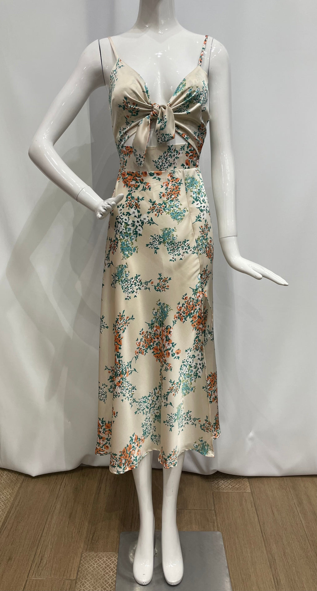 Vestido estampado de seda