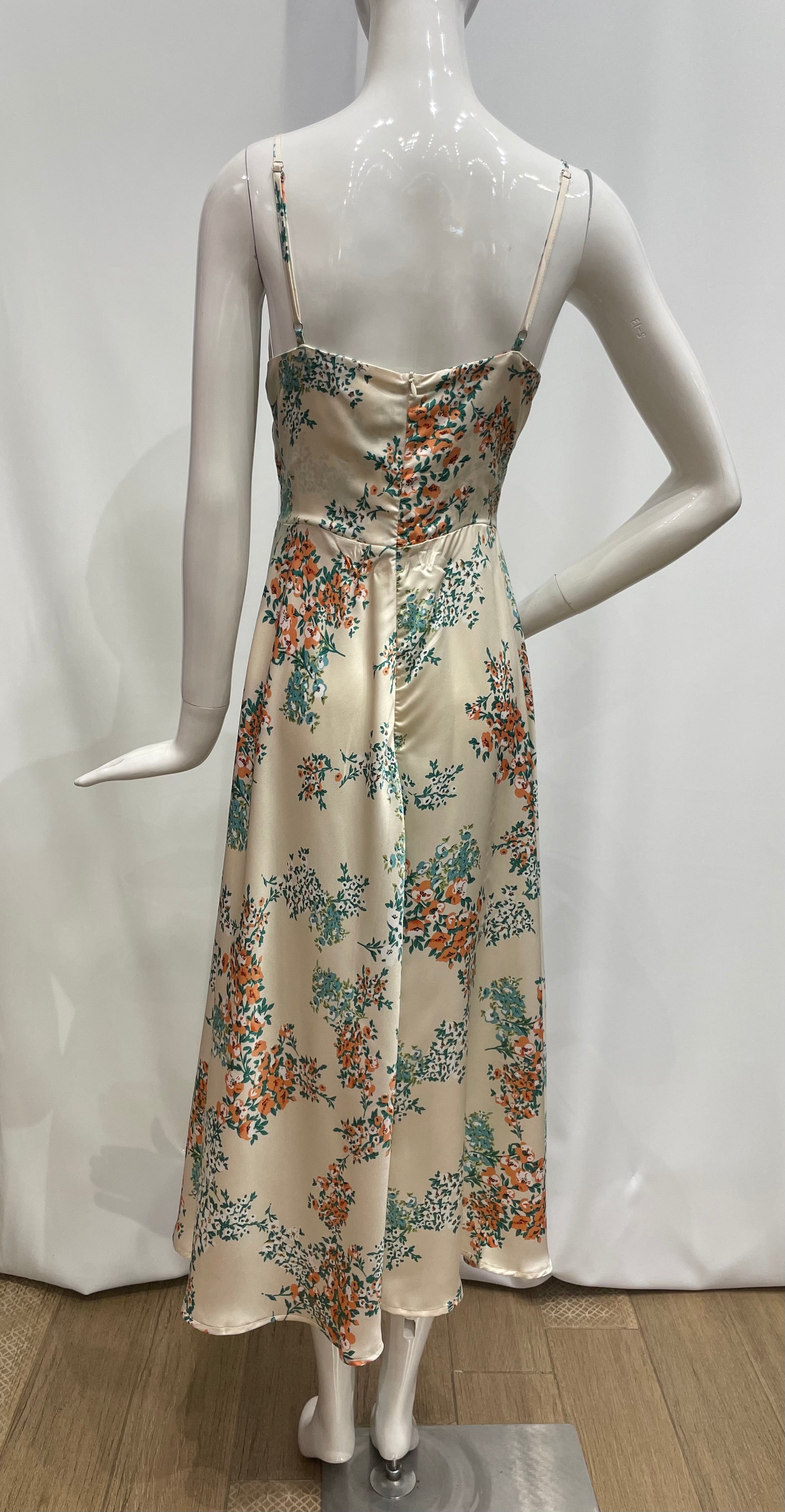 Vestido estampado de seda