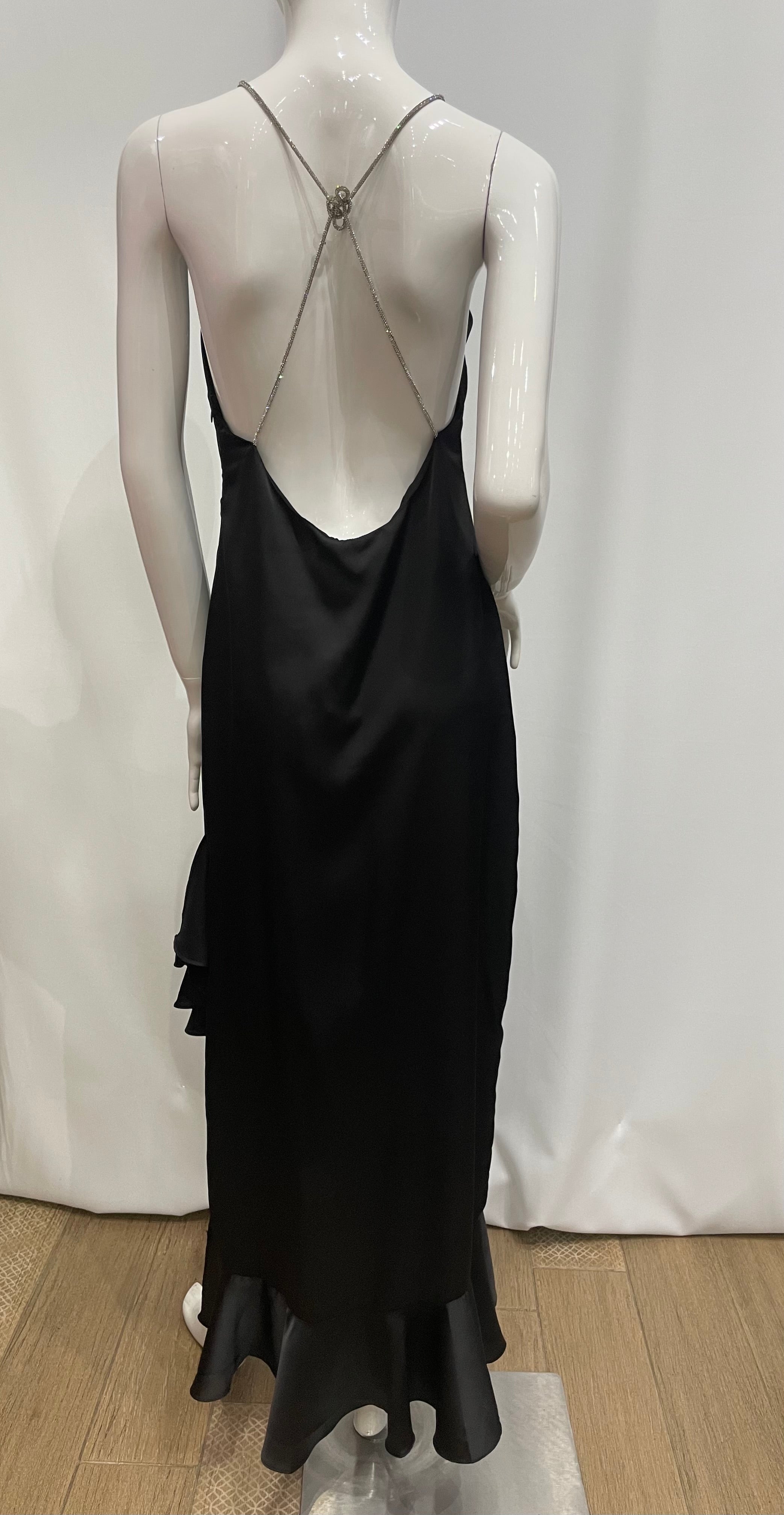 Vestido largo de tirantes brillantes