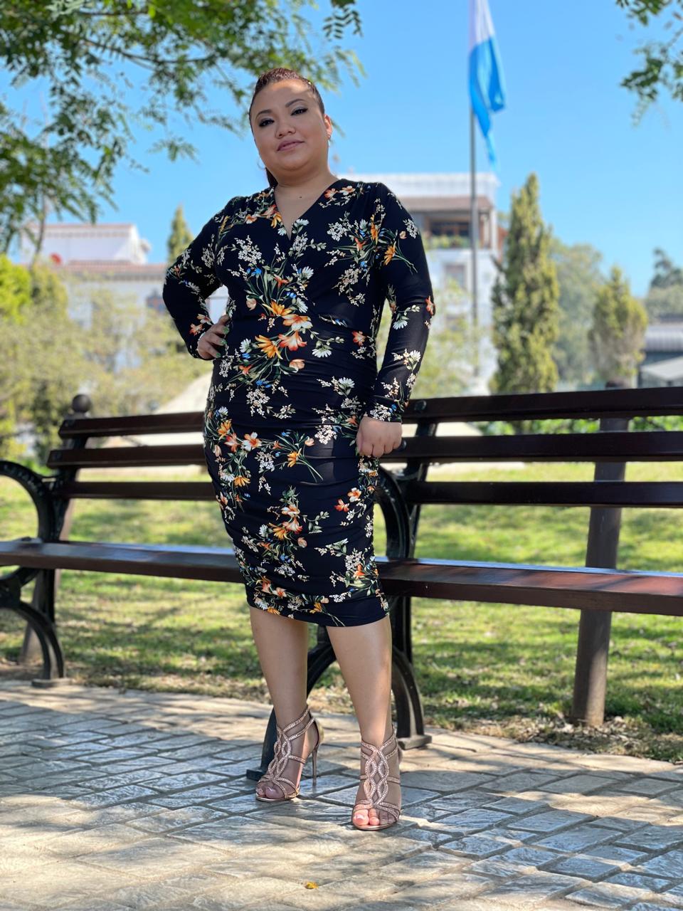 Vestido ajustado floral