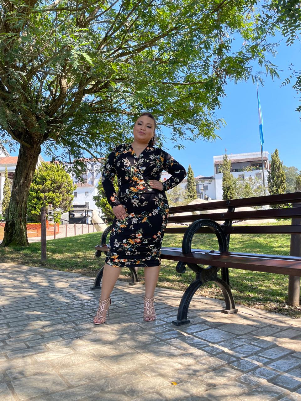 Vestido ajustado floral