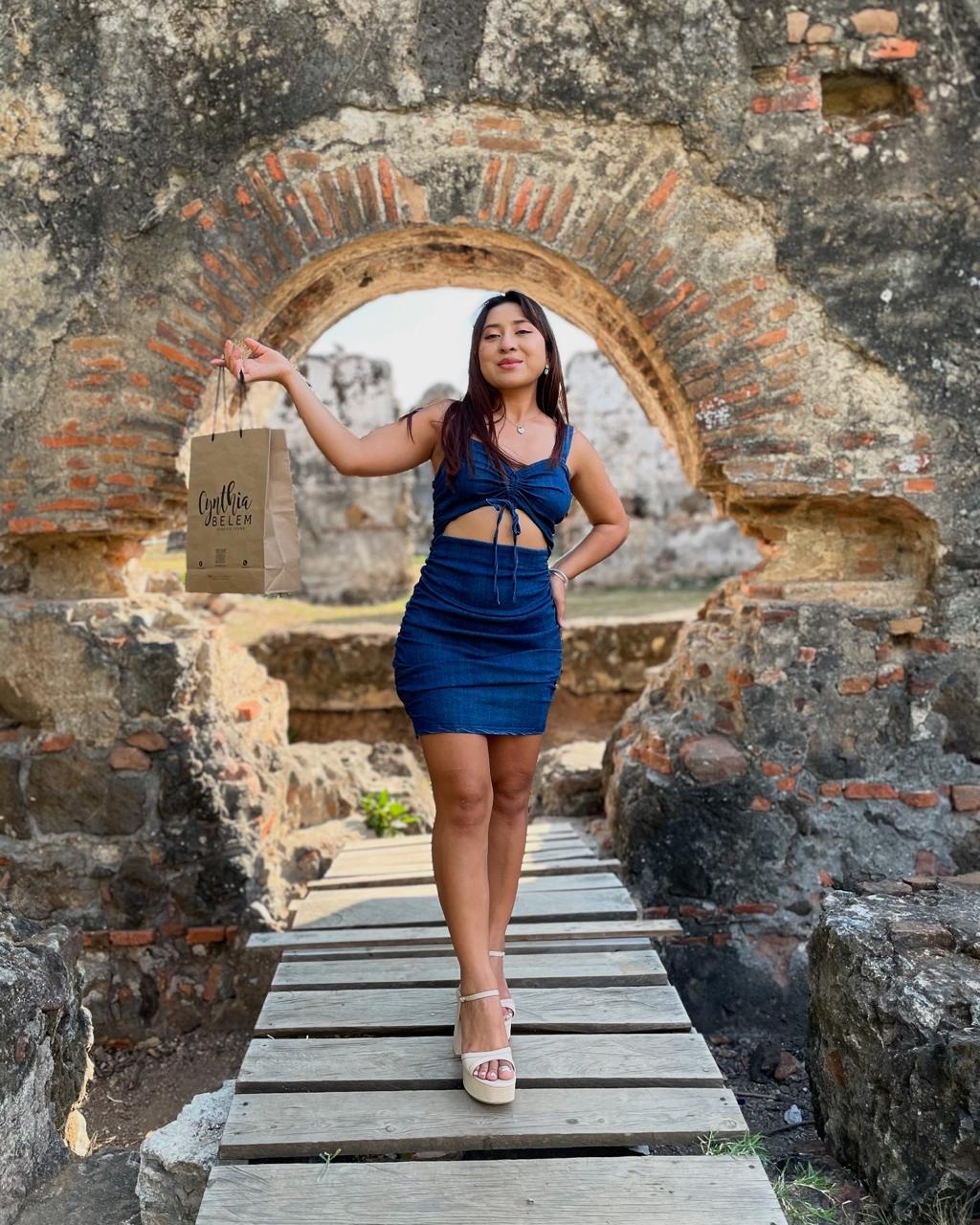 VESTIDO CORTO DE LONA