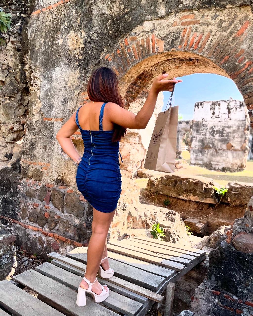 VESTIDO CORTO DE LONA