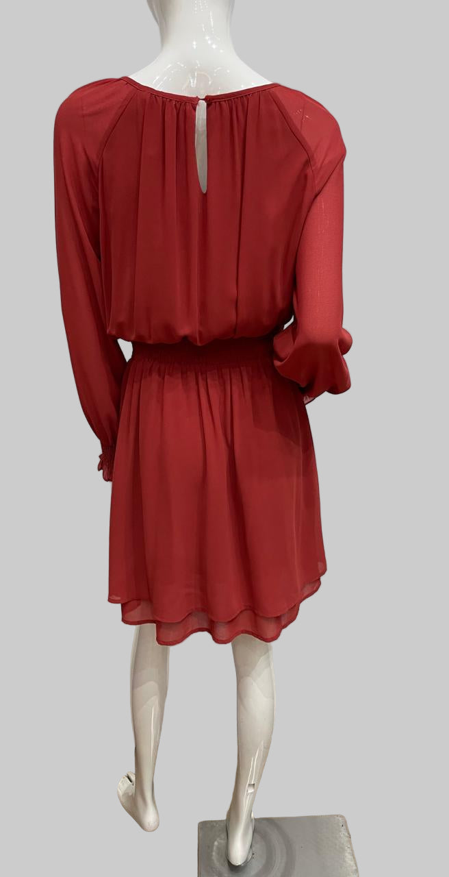 VESTIDO CHIFON MANGA LARGA