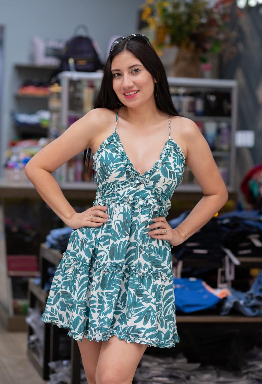 Vestido Estanpado de Tirantes.