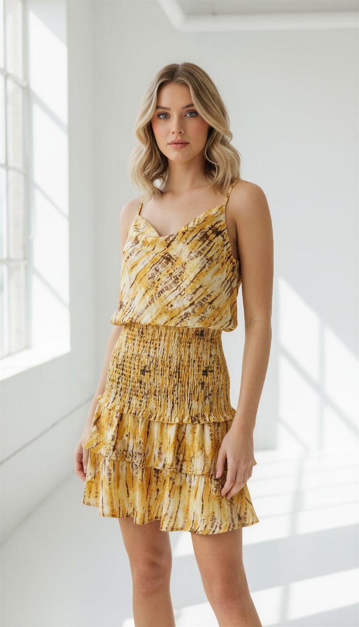 VESTIDO ESTAMPADO CORTO