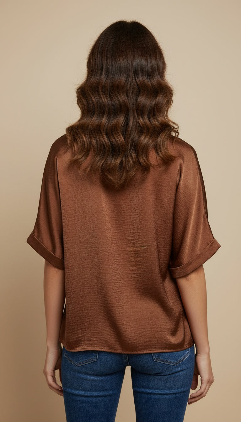 Blusa cuello V holgada