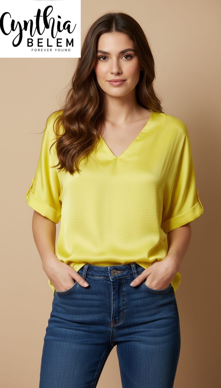 Blusa cuello V holgada