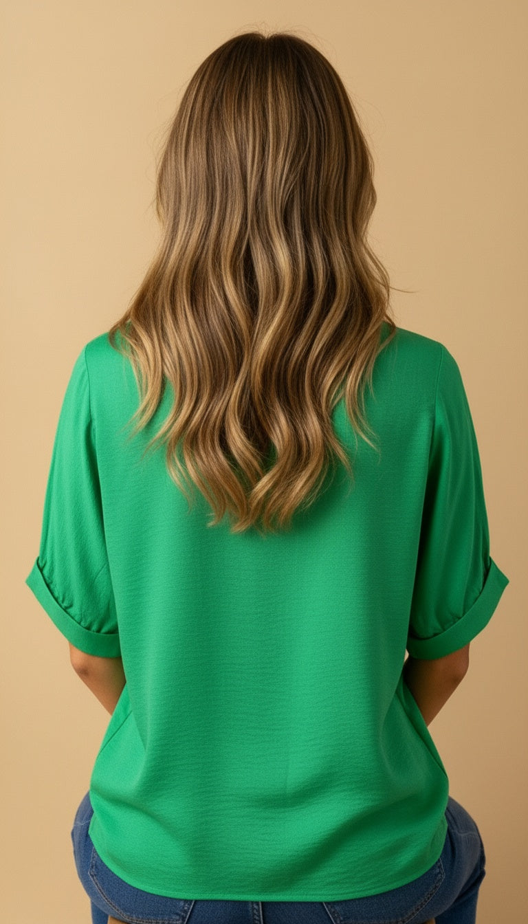 Blusa cuello V holgada