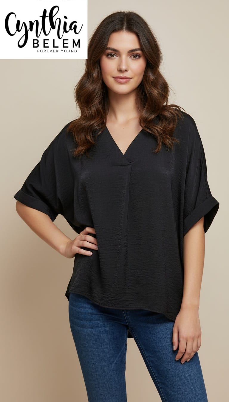 Blusa cuello V holgada