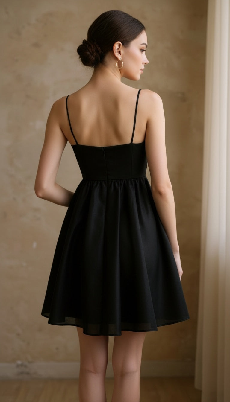 VESTIDO CON MOÑA EN EL PECHO