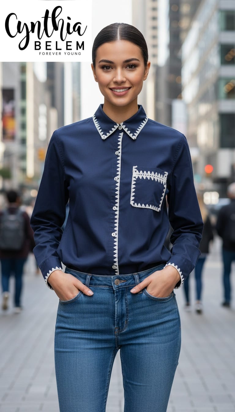 BLUSA TIPO VAQUERA MANGA LARGA