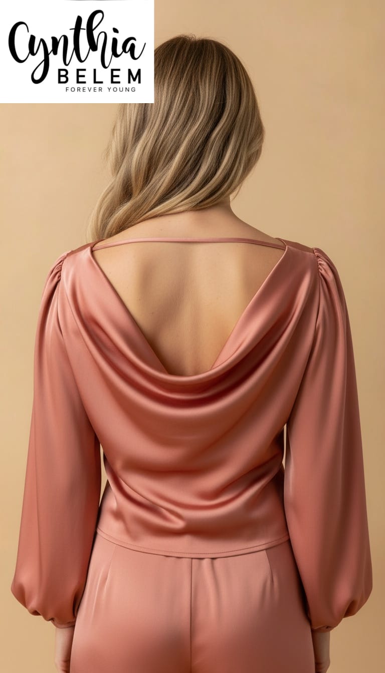 Blusa cuello drapeado