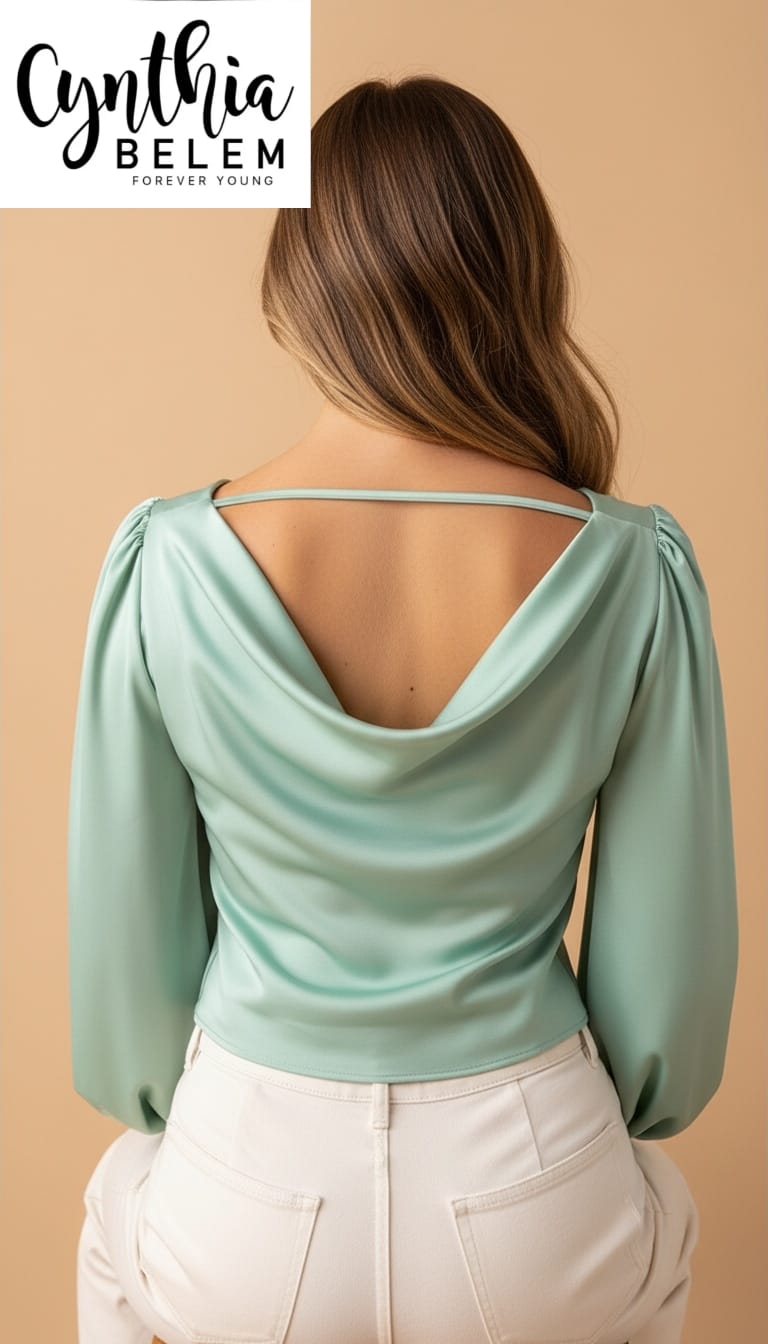 Blusa cuello drapeado