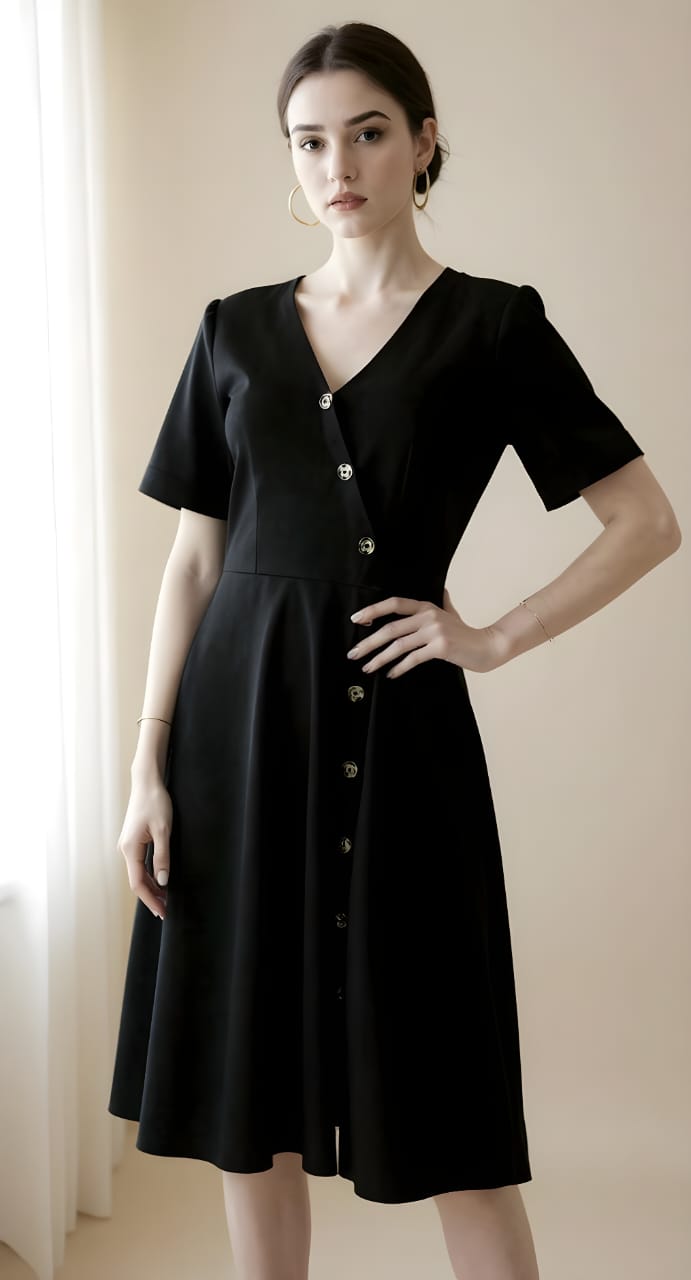 Vestido con Botones Frontales