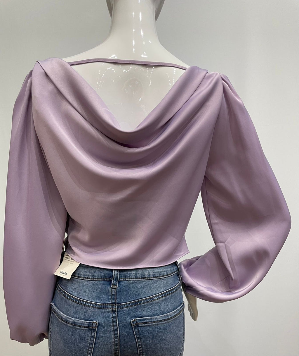 Blusa cuello drapeado