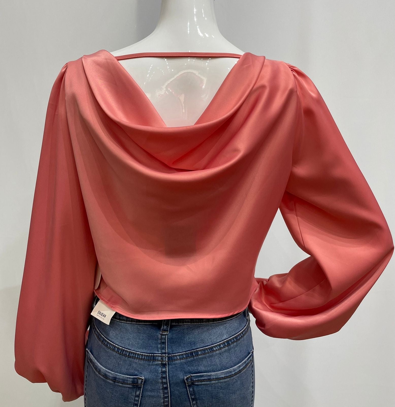 Blusa cuello drapeado