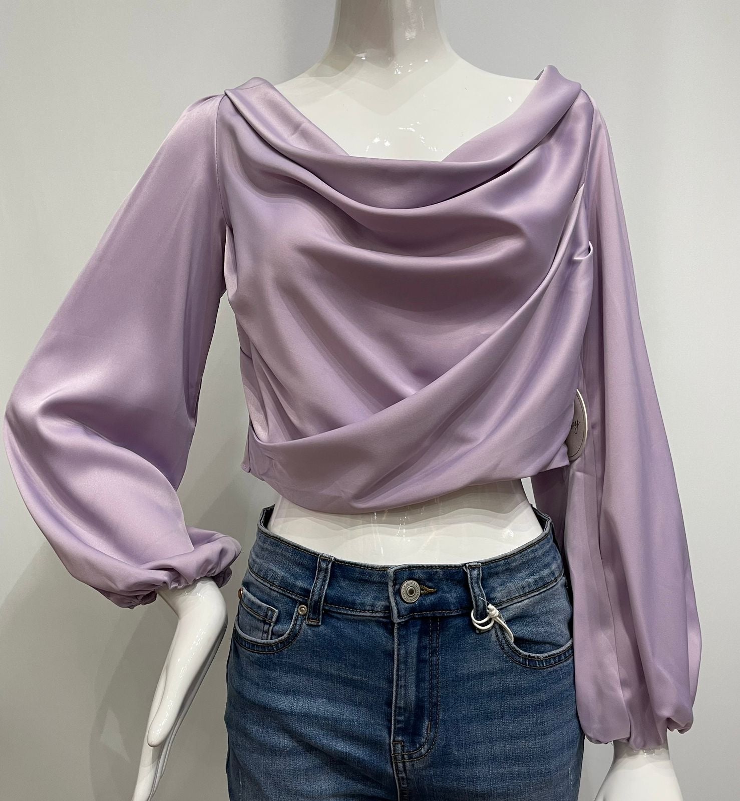 Blusa cuello drapeado