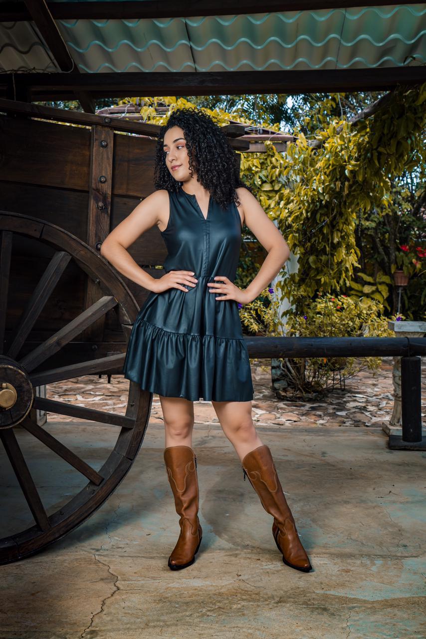 Vestido tipo cuero