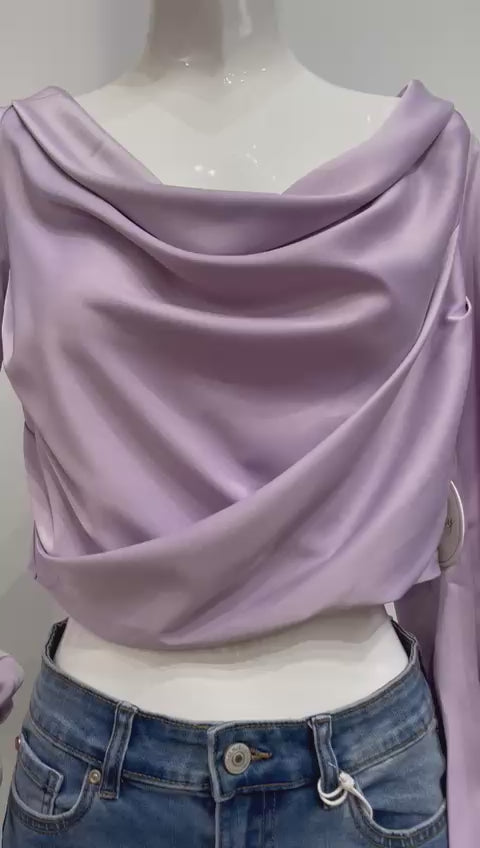 Blusa cuello drapeado